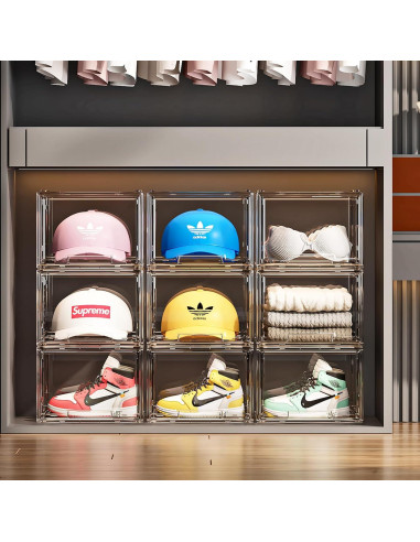 Caja Organizadora de Gorras ZHAIXIAONIAN 3 Pack Apilable