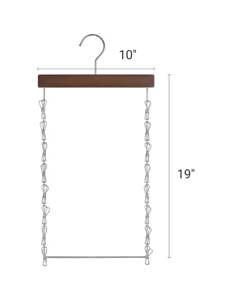 Organizador de Sombreros Dahey - 2 Percheros de Madera con 32 Clips