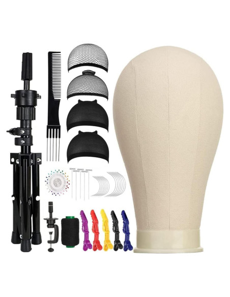 Cabeza de Maniquí de Lienzo 23" SZCY para Pelucas con Accesorios