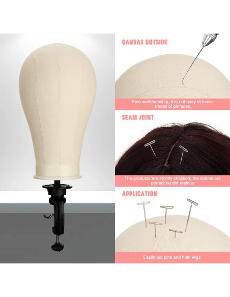 Cabeza de Maniquí de Lienzo 23" SZCY para Pelucas con Accesorios