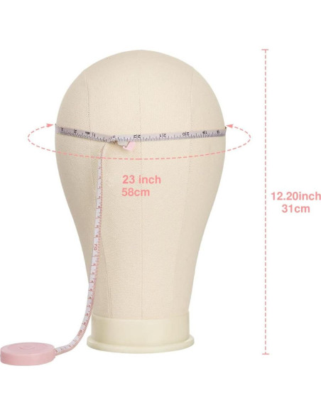 Cabeza de Maniquí de Lienzo 23" SZCY para Pelucas con Accesorios
