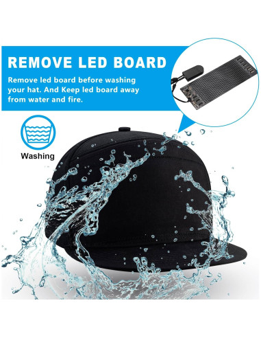 Gorra LED de Béisbol LIOVODE con Pantalla Bluetooth Personalizable