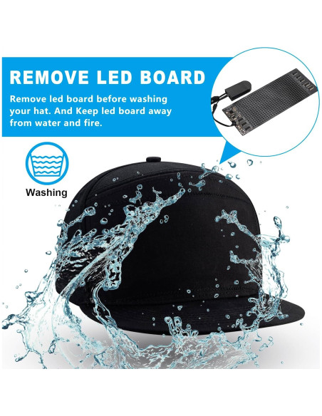Gorra LED de Béisbol LIOVODE con Pantalla Bluetooth Personalizable Gorra LED de Béisbol LIOVODE con Pantalla Bluetooth Personalizable