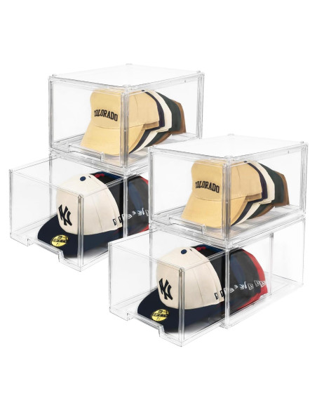 Caja Organizadora de Sombreros SCAVATA - 4 Paquete Transparente