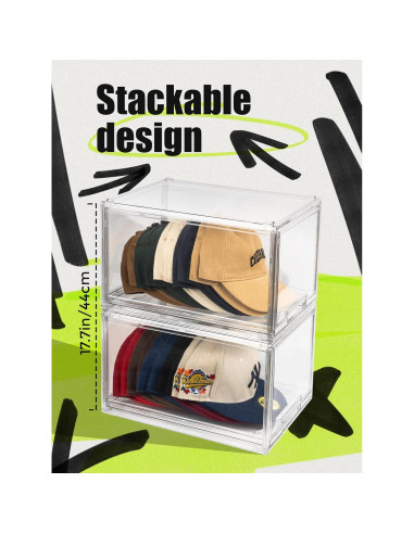 Caja Organizadora de Sombreros SCAVATA - 4 Paquete Transparente