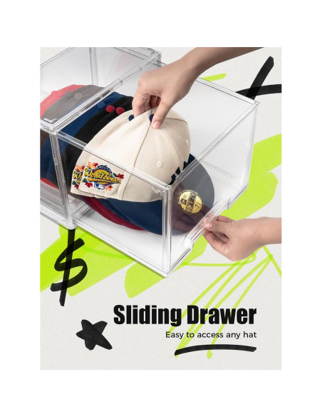 Caja Organizadora de Sombreros SCAVATA - 4 Paquete Transparente