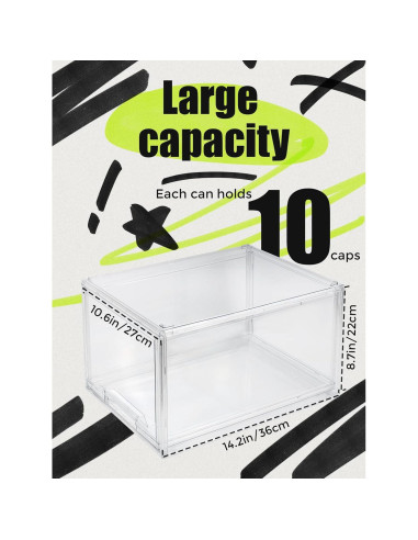 Caja Organizadora de Sombreros SCAVATA - 4 Paquete Transparente