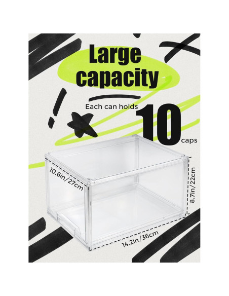 Caja Organizadora de Sombreros SCAVATA - 4 Paquete Transparente