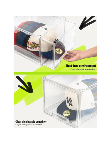 Caja Organizadora de Sombreros SCAVATA - 4 Paquete Transparente