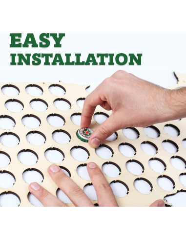 Mapa de Tapas de Cerveza BeerCapMapShop 58x36 cm Madera Abedul