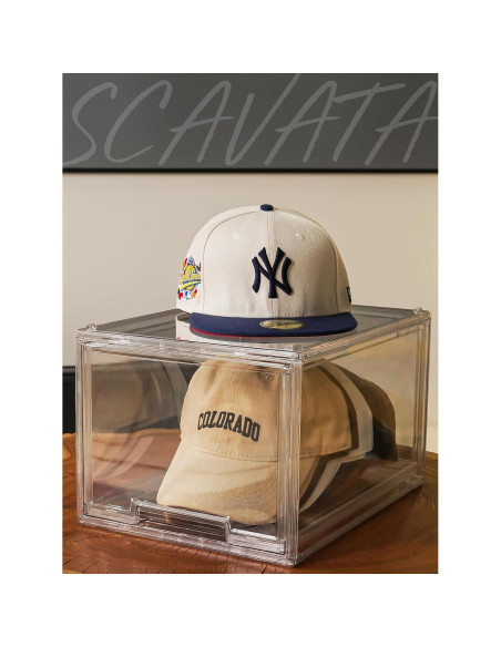 Caja Organizadora de Sombreros SCAVATA - 4 Paquete Transparente