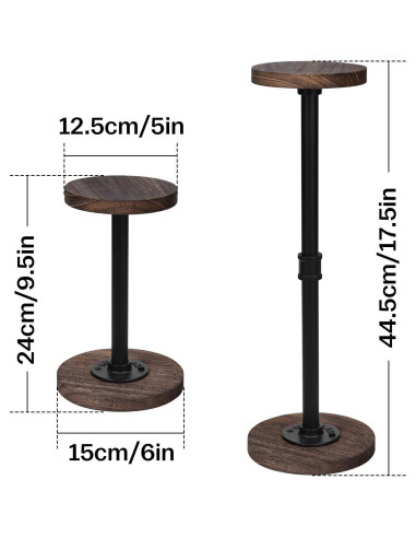 Soporte de Sombrero Ajustable Vrietina 2 Piezas Metal y Madera