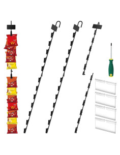 Tiras de Exhibición Colgantes HawHawToys - 4 Soportes de Metal 78.74 cm