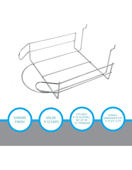 Soporte de exhibición de sombreros SSWBasics cromado 21.9x27.3 cm