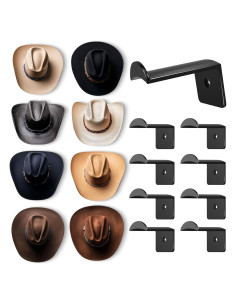 Ganchos para Sombreros Aoodaily - Paquete de 8, Negro, 7.1 cm