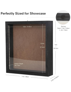 Caja de Sombra Negra GiveU 30x27.9 cm para Tapones y Fotos 2