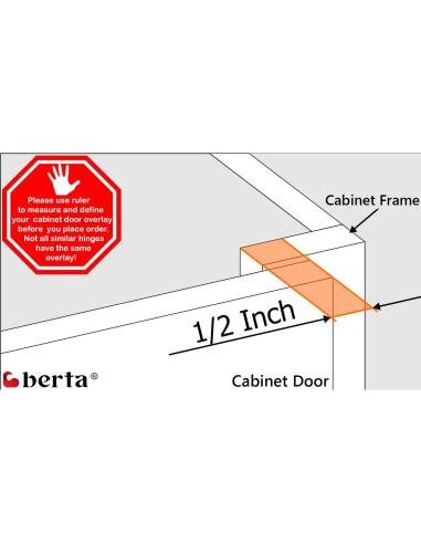 Bisagras de Cierre Suave Berta 1/2" Superposición 6 Piezas