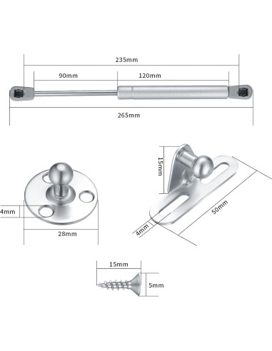 2 Resortes de Gas 100N HexinYigjly para Armarios 26.9 cm
