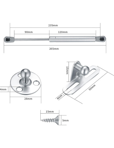 2 Resortes de Gas 100N HexinYigjly para Armarios 26.9 cm