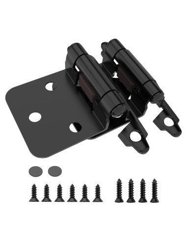 Bisagras de Gabinete Chibery 50 Pzas 1/2" Cierre Automático Negro Mate