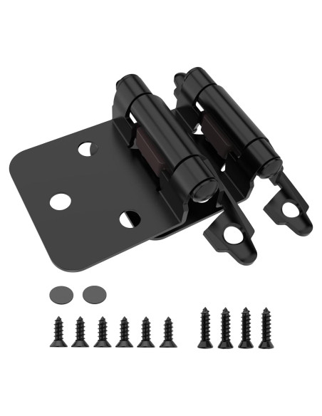 Bisagras de Gabinete Chibery 50 Pzas 1/2" Cierre Automático Negro Mate