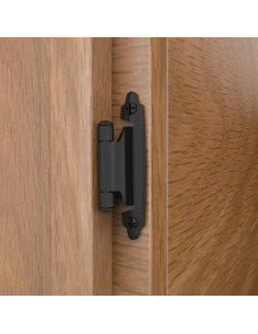 Bisagras de Gabinete Chibery 50 Pzas 1/2" Cierre Automático Negro Mate 2