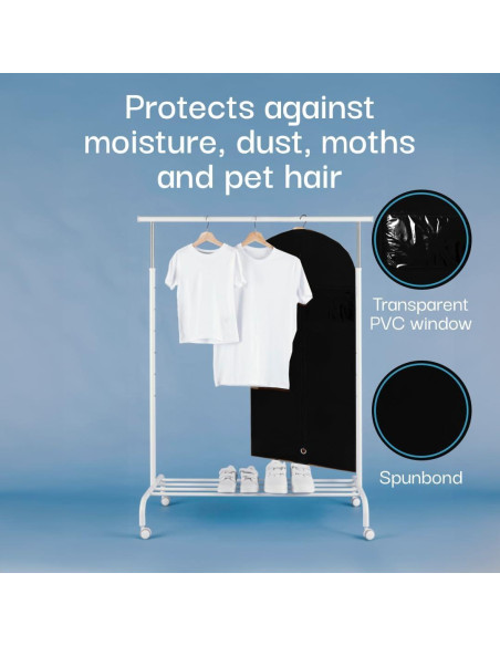 Bolsa de Traje Negra L-Pack 107 cm Duradera y Ligera