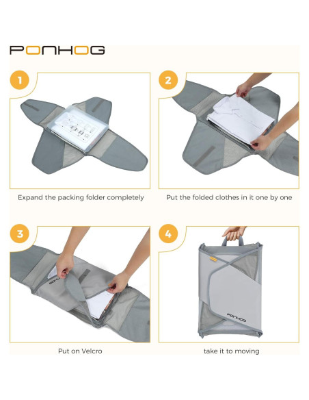 Carpeta de Ropa Ponhog Premium Plegable 39.9x29.9cm Gris