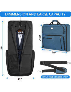 Bolsa de traje de viaje AKOZLIN azul plegable 104x56 cm 2