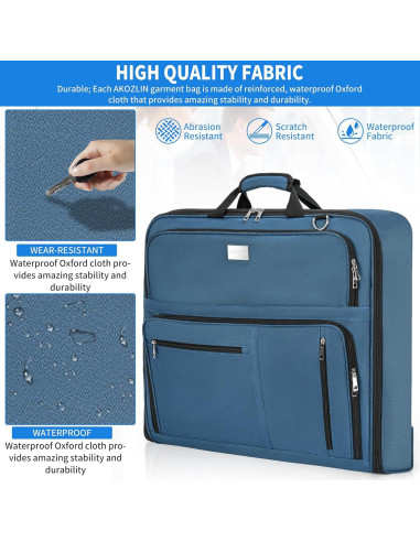 Bolsa de traje de viaje AKOZLIN azul plegable 104x56 cm