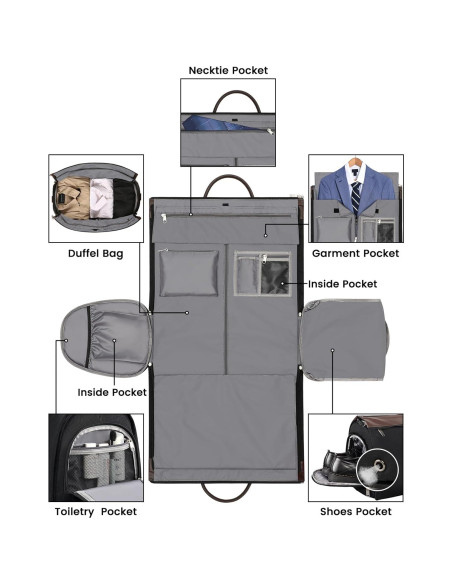Bolsa de Viaje Duffle Jiefeike 2 en 1 con Compartimento para Zapatos