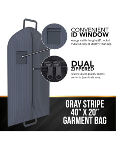 Bolsas de Viaje para Trajes Tu Bolsa - Gris, 101.6x60.9cm 2