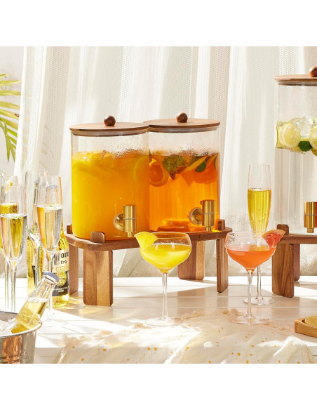 Dispensador de Bebidas de Vidrio FavorFlavor 3.8L con Soporte Dispensador de Bebidas de Vidrio FavorFlavor 3.8L con Soporte