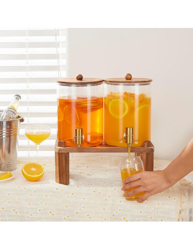 Dispensador de Bebidas de Vidrio FavorFlavor 3.8L con Soporte
