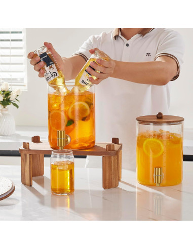 Dispensador de Bebidas de Vidrio FavorFlavor 3.8L con Soporte