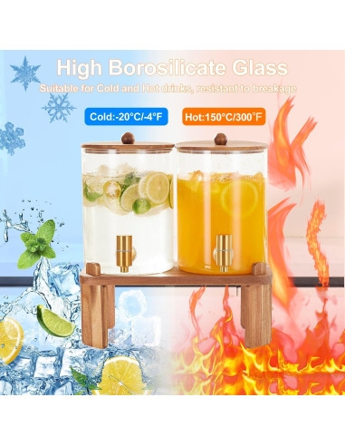 Dispensador de Bebidas de Vidrio FavorFlavor 3.8L con Soporte