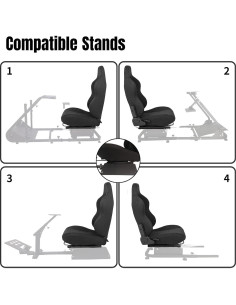 Asiento de Carreras Supllueer Ajustable Transpirable 88.9 cm 2