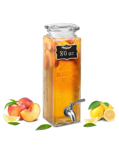 Dispensador de Bebidas KooK de Vidrio 2.37 L con Grifo