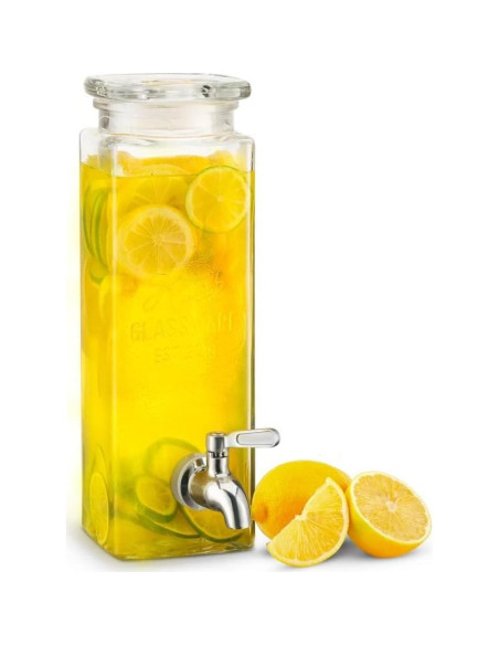Dispensador de Bebidas KooK de Vidrio 2.37 L con Grifo