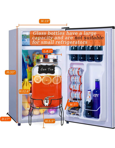 Dispensador de Bebidas de Vidrio Novellaire 2 Galones con Soporte