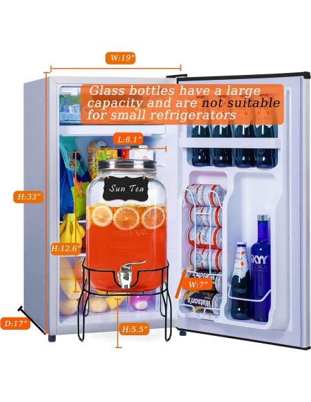 Dispensador de Bebidas de Vidrio Novellaire 2 Galones con Soporte