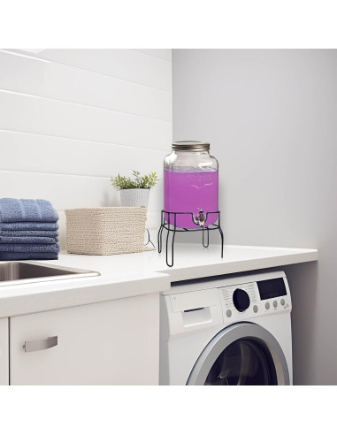 Dispensador de Bebidas de Vidrio Novellaire 2 Galones con Soporte