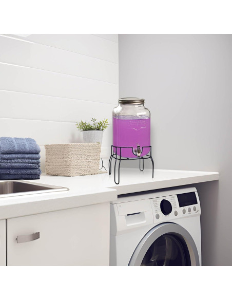 Dispensador de Bebidas de Vidrio Novellaire 2 Galones con Soporte