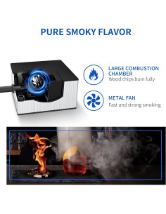 Ahumador de Alimentos Wancle Pistola de Humo Portátil Plata 2