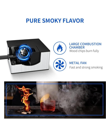 Ahumador de Alimentos Wancle Pistola de Humo Portátil Plata