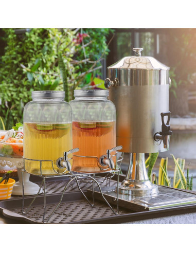 Dispensador de Bebidas Evanda 4 Litros con Grifos de Acero Inoxidable