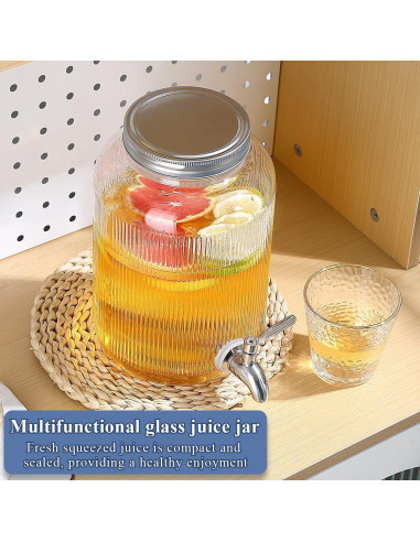 Dispensador de Bebidas Evanda 4 Litros con Grifos de Acero Inoxidable