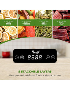 Deshidratador de Alimentos Rosewill RHFD-24001 5 Bandejas 400W 2