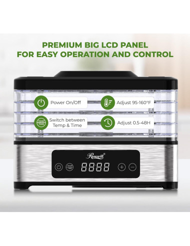 Deshidratador de Alimentos Rosewill RHFD-24001 5 Bandejas 400W