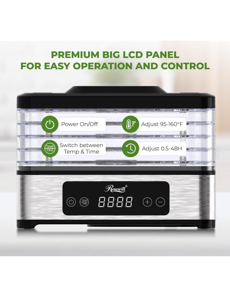 Deshidratador de Alimentos Rosewill RHFD-24001 5 Bandejas 400W